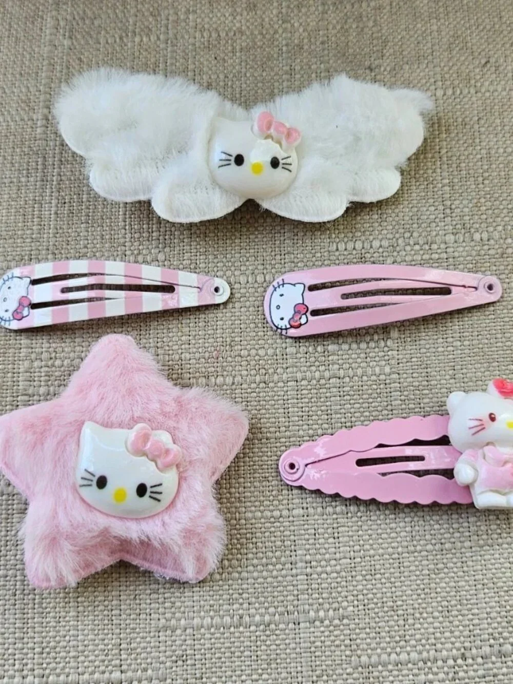 Hello Kity Hair Clips Pink Hair Accessories Girl Hair Clips Lot of 5 New